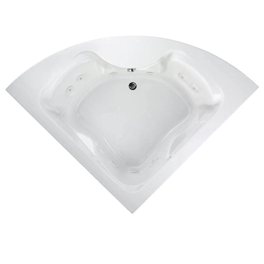 American Standard EverClean Cadet 85 in. x 60 in. Center Drain Corner Whirlpool Tub in White 2775LCWH