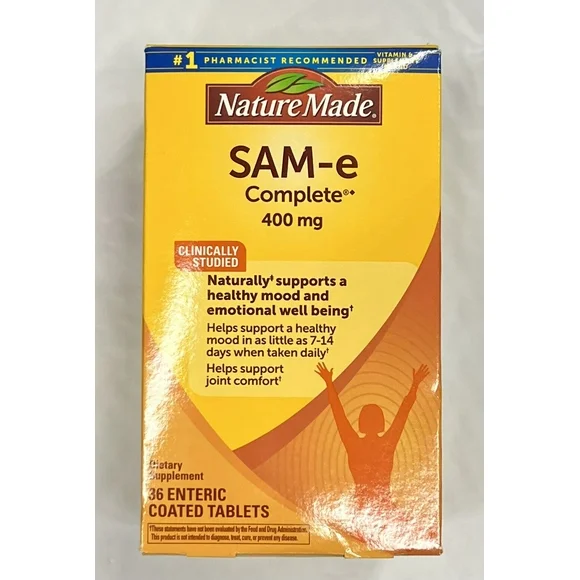Nature Made SAM-e Complete 400mg 36 Tablets Dietary Supplement - Kansas Nuitrition - HNZSDS