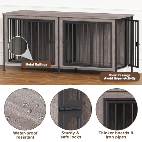 EasyCom 39.96" XL Wooden Large Dog Crate Furniture for Medium and Large Breed