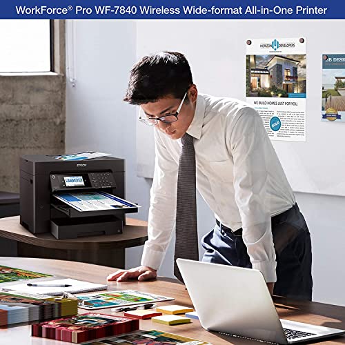 Epson Workforce Pro WF-78 Series Wireless All-in-One Inkjet Printer, Wide-Format Printing up to 13" x 19", Auto Duplex Print, Copy Scan Fax