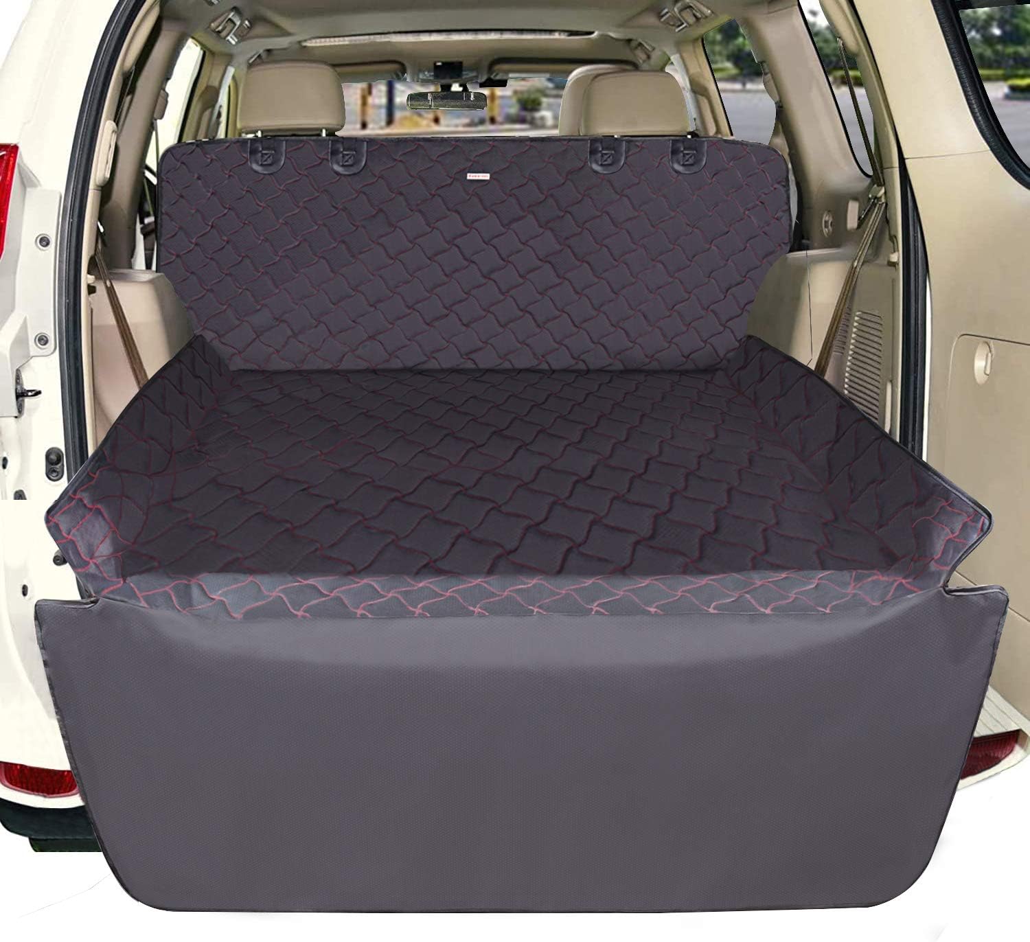 INKZOO SUV Cargo Liner for Dogs, Waterproof & Scratch Proof Pet Car Cargo Cover with Bumper Flap Protection for Dogs Cats