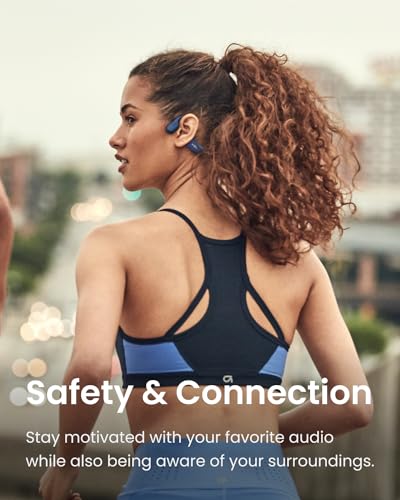 SHOKZ OpenRun - Open-Ear Bluetooth Bone Conduction Sport Headphones, Sweat Resistant Wireless Earphones for Workouts and Running, Built-in Mic