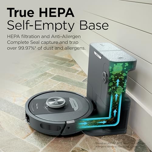 Shark RV2820AE Detect Pro Self-Empty Robot Vacuum with Bagless, 60-day Capacity HEPA Base, 3 Detect & React Technologies