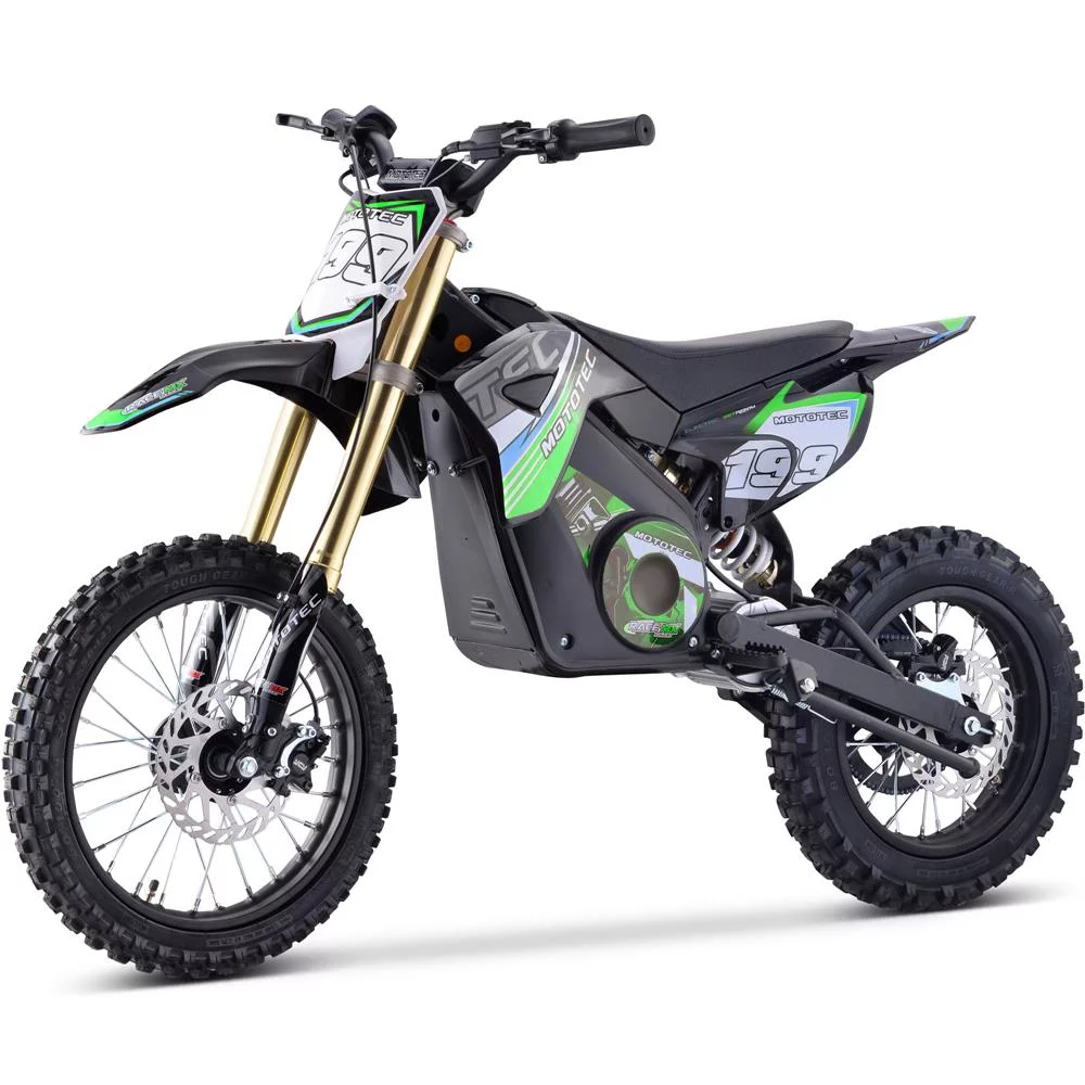 MotoTec 48v Pro Electric Dirt Bike 1500w Lithium Green - Radiant Selections