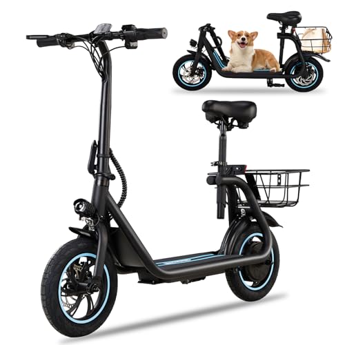Winado Electric Scooters for Adults, 25Miles Long Range, 15.5MPH Top Speed, Foldable E-Scooter 450W Motor with 12" Pneumatic Tire, Seat, Wide Deck