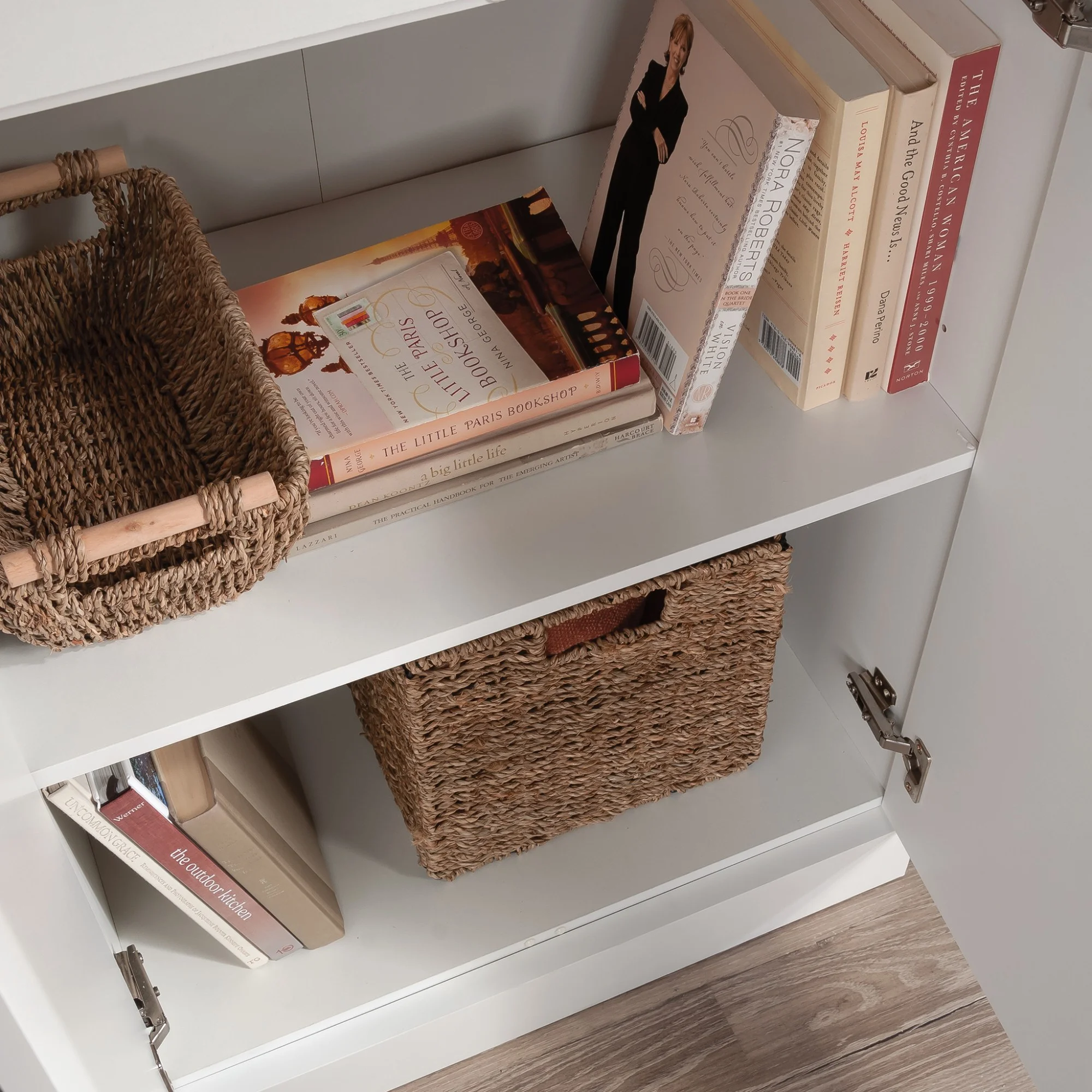 Sauder Select Engineered Wood Storage Cabinet in White Finish - Radiant Selections