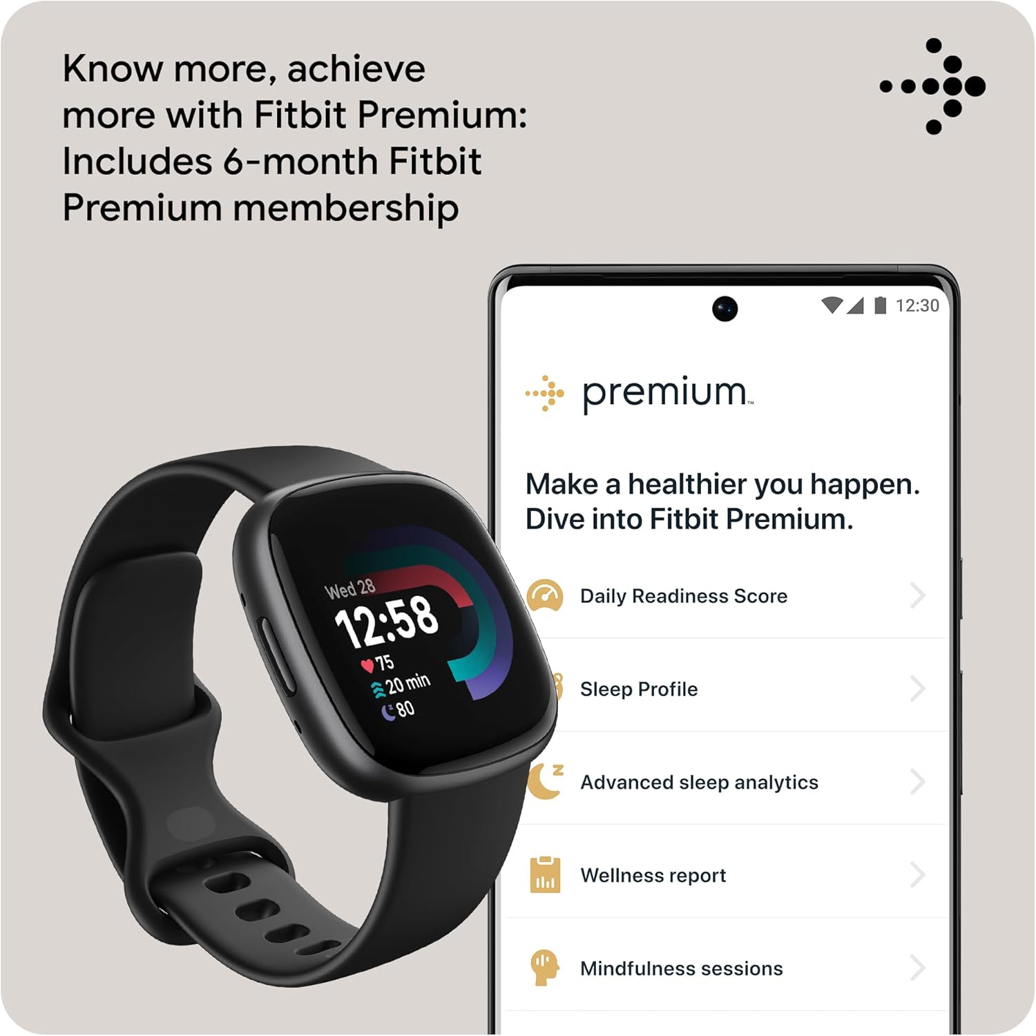 Fitbit Versa 4 Fitness Smartwatch with Daily Readiness, GPS, 24/7 Heart Rate, 40+ Exercise Modes, Waterfall Blue/Platinum