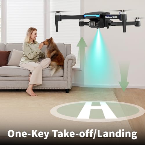 TD31LCD Drone with Camera for Adults, Drones with LCD Screen Remote Control, Real-time Transmission, Brushless Motor, Fine Tuning Function