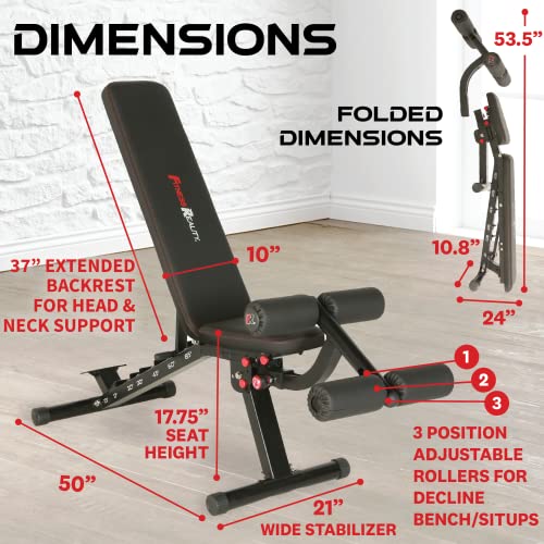 Fitness Reality 2000 Super Max XL - Adjustable Weight Bench - Bench Press and Workout Bench for Incline Decline Strength Training