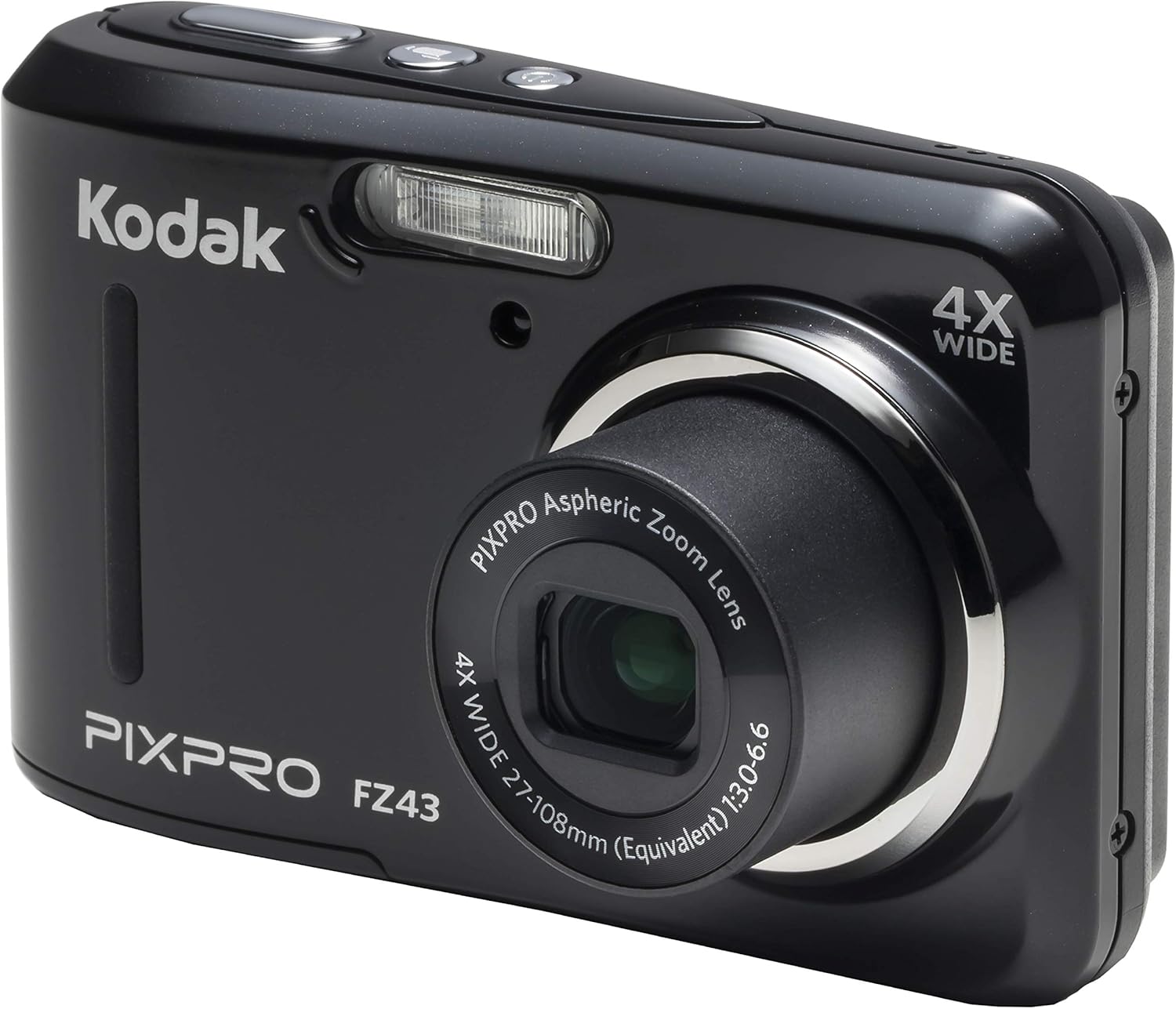 Kodak PIXPRO Friendly Zoom FZ43-BK 16MP Digital Camera with 4X Optical Zoom and 2.7 LCD Screen (Black)