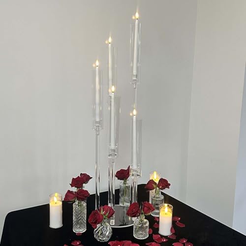 35inch 10pcs Black Candelabra Centerpieces for Tables 5 Arms Wedding centerpieces for Decorations