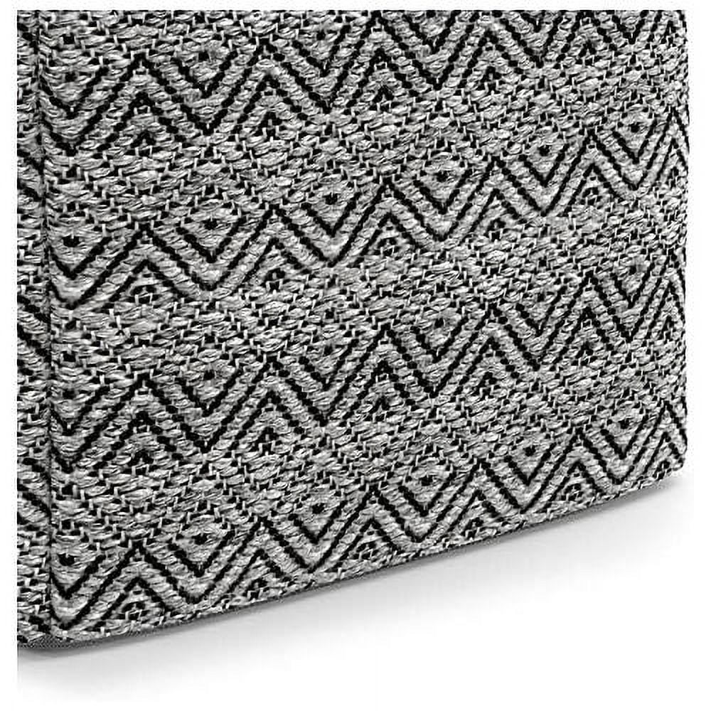 Boho Square Pouf Ottoman, Small Hand Knitted Hassock Footrest For Living Room, Cotton Woven Bean Bag Foot Stool For Couch
