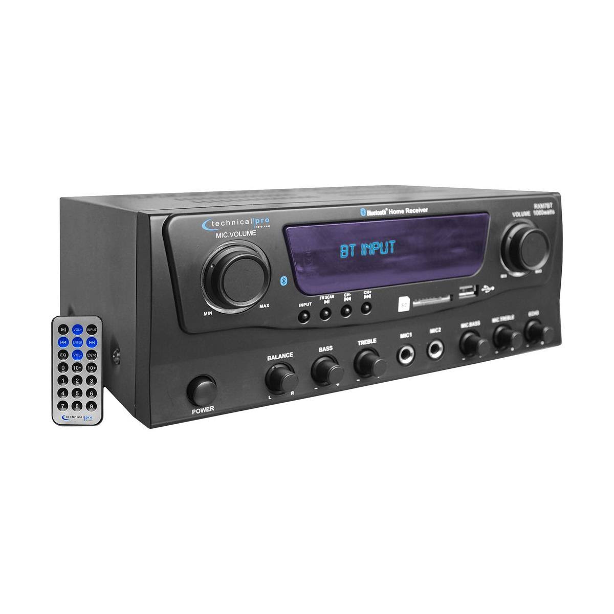 Technical Pro Professional Bluetooth Receiver with USB u0026 SD Card Inputs RXM7BT
