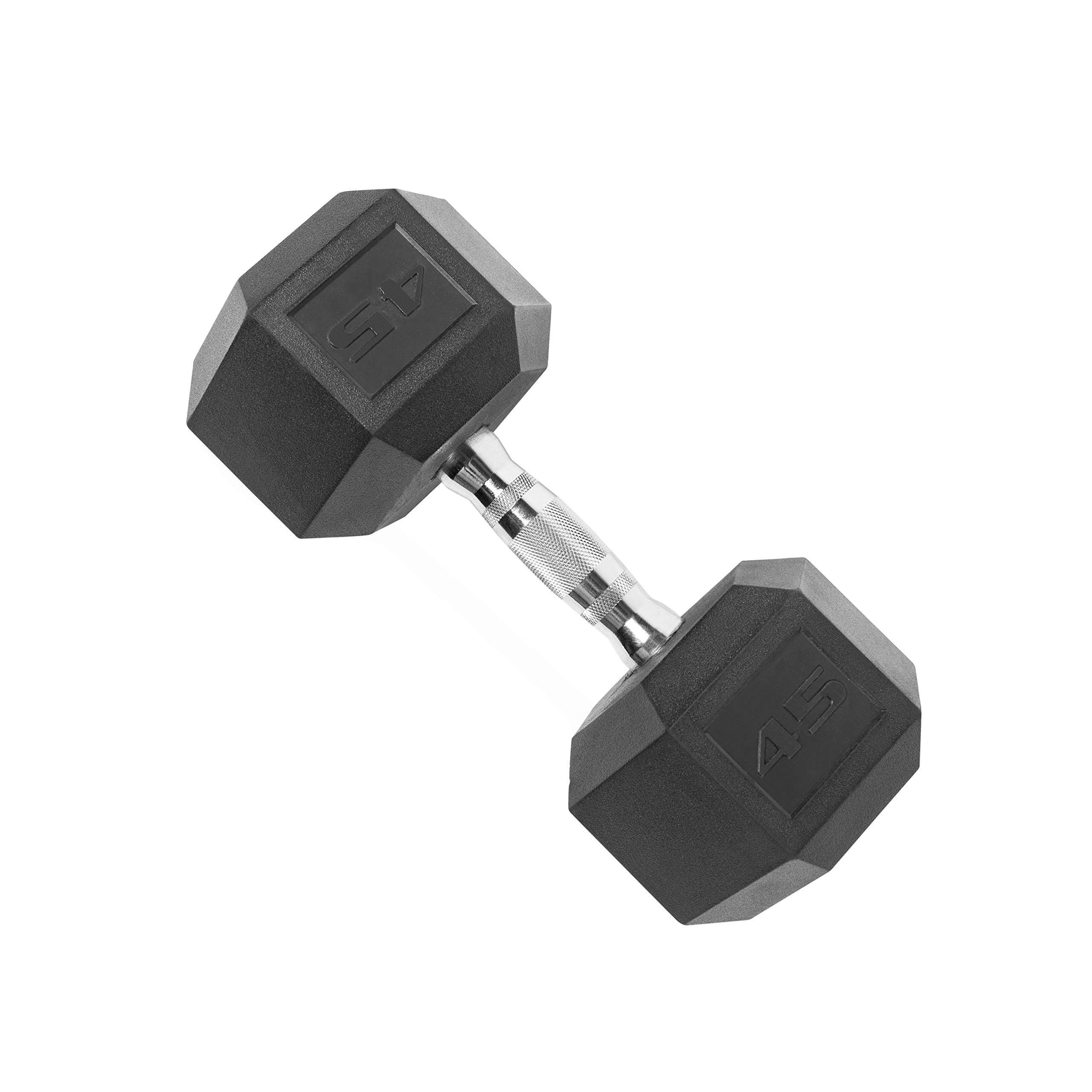 Cap Barbell 45 lb Coated Hex Dumbbell