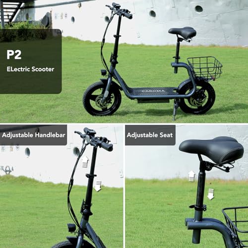 Caroma Peak 500W/800W/1200W Electric Scooter with Seat 14" Tire, 30 Miles Range 20MPH Max Speed, Foldable Electric Scooter for Adults 300 LBS Max Load