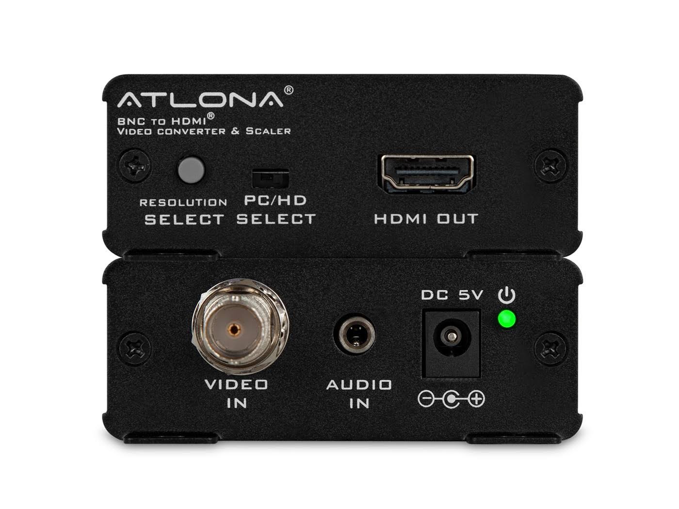 Atlona AT-HD120 Composite Video u0026 Stereo Audio to HDMI Video Format Converter / Scaler