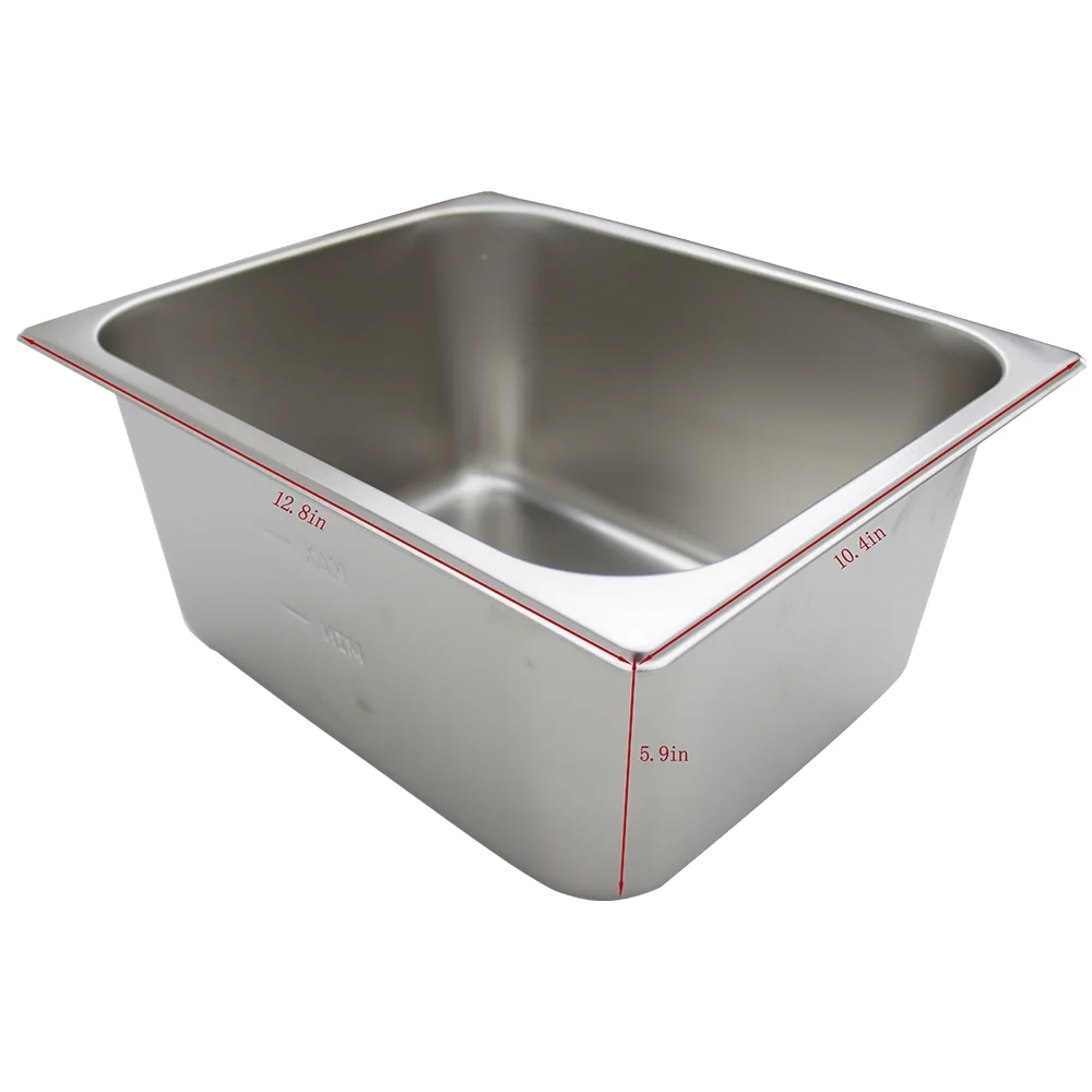 TECHTONGDA Buffet Food Warmer Stainless Steel Bain Marie Buffet Countertop 5 Pan Electric Steam Heater 6"Deep with Glass Shield