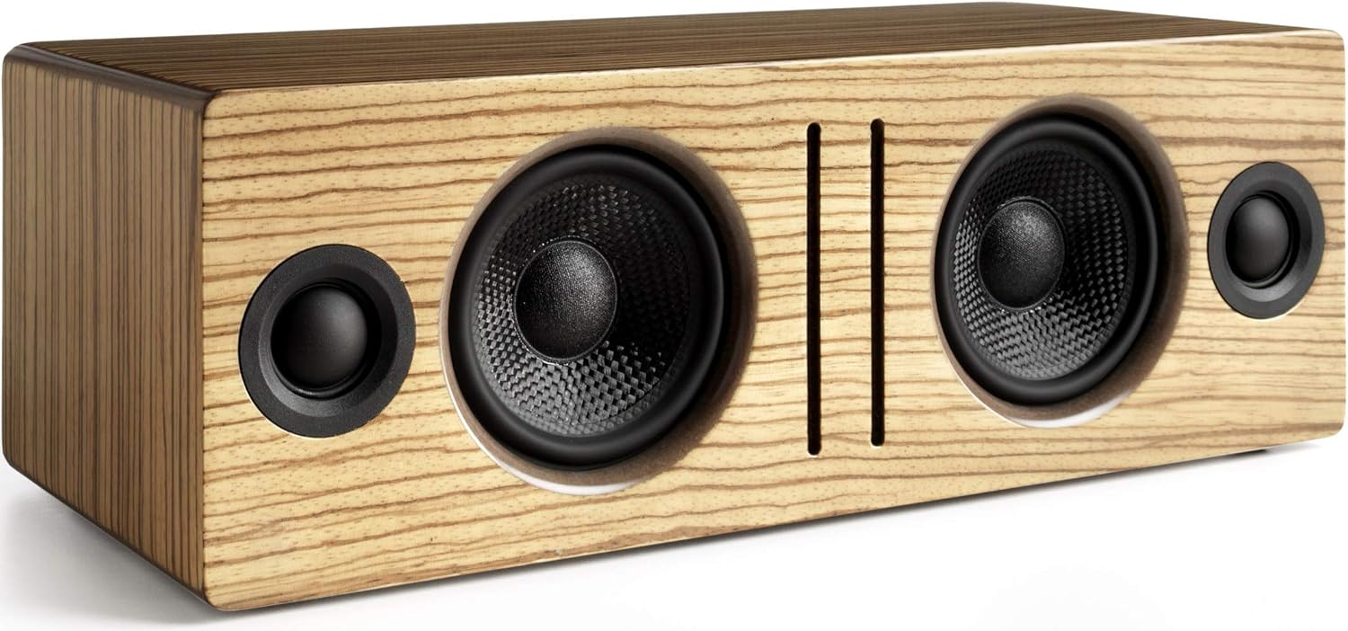 Audioengine B2 Wireless Bluetooth Speaker | Home Music System, Retro Tabletop aptX Bluetooth Speaker, Mini Stereo System | AUX Audio Input for Phone