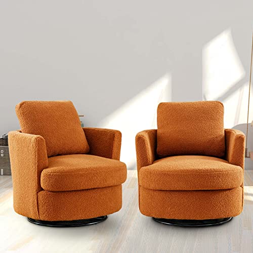 ODUWA Swivel Barrel Chair Set of 2
