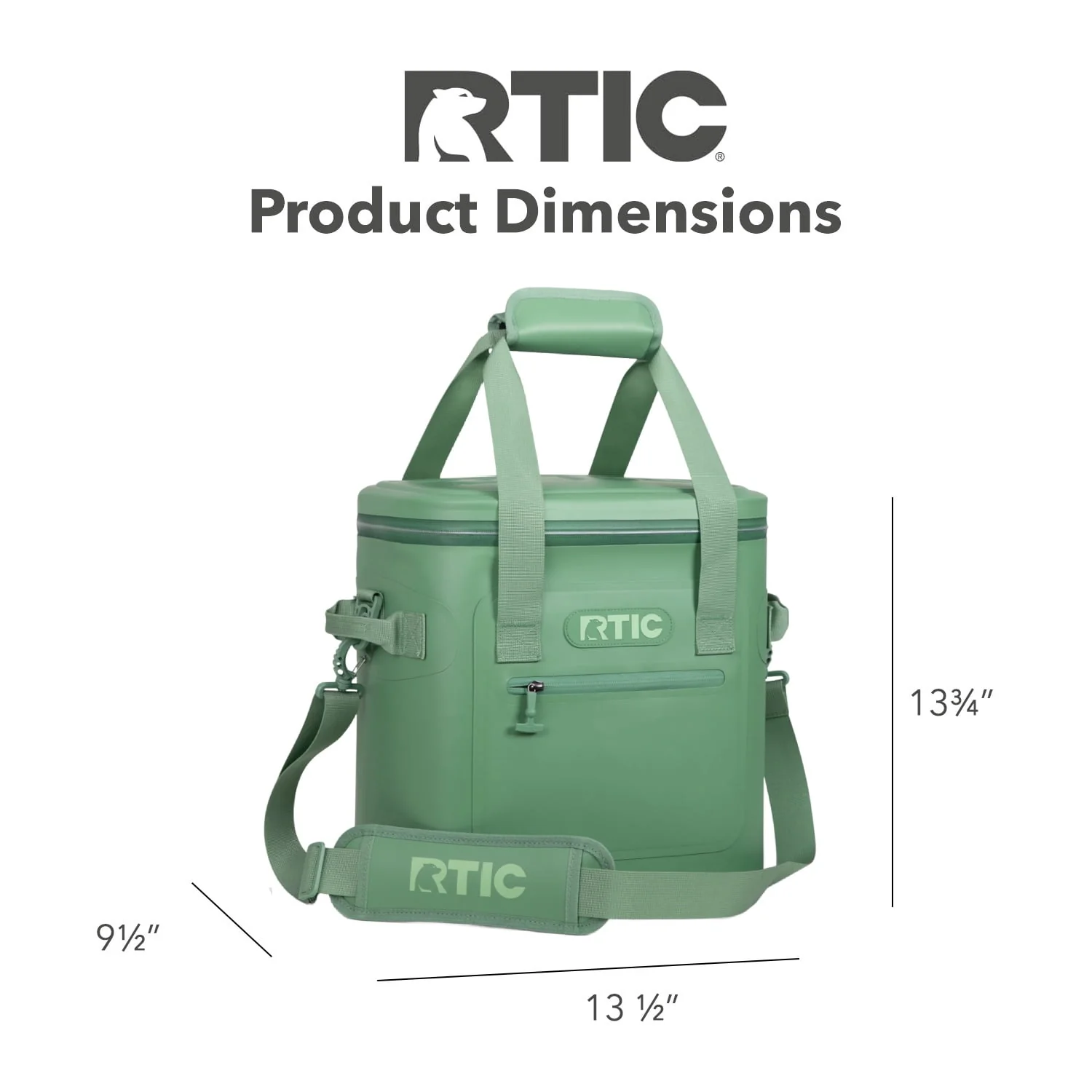 RTIC 20 Can Soft Pack Cooler, Leakproof Ice Chest Cooler with Waterproof Zipper, Blue/Grey
