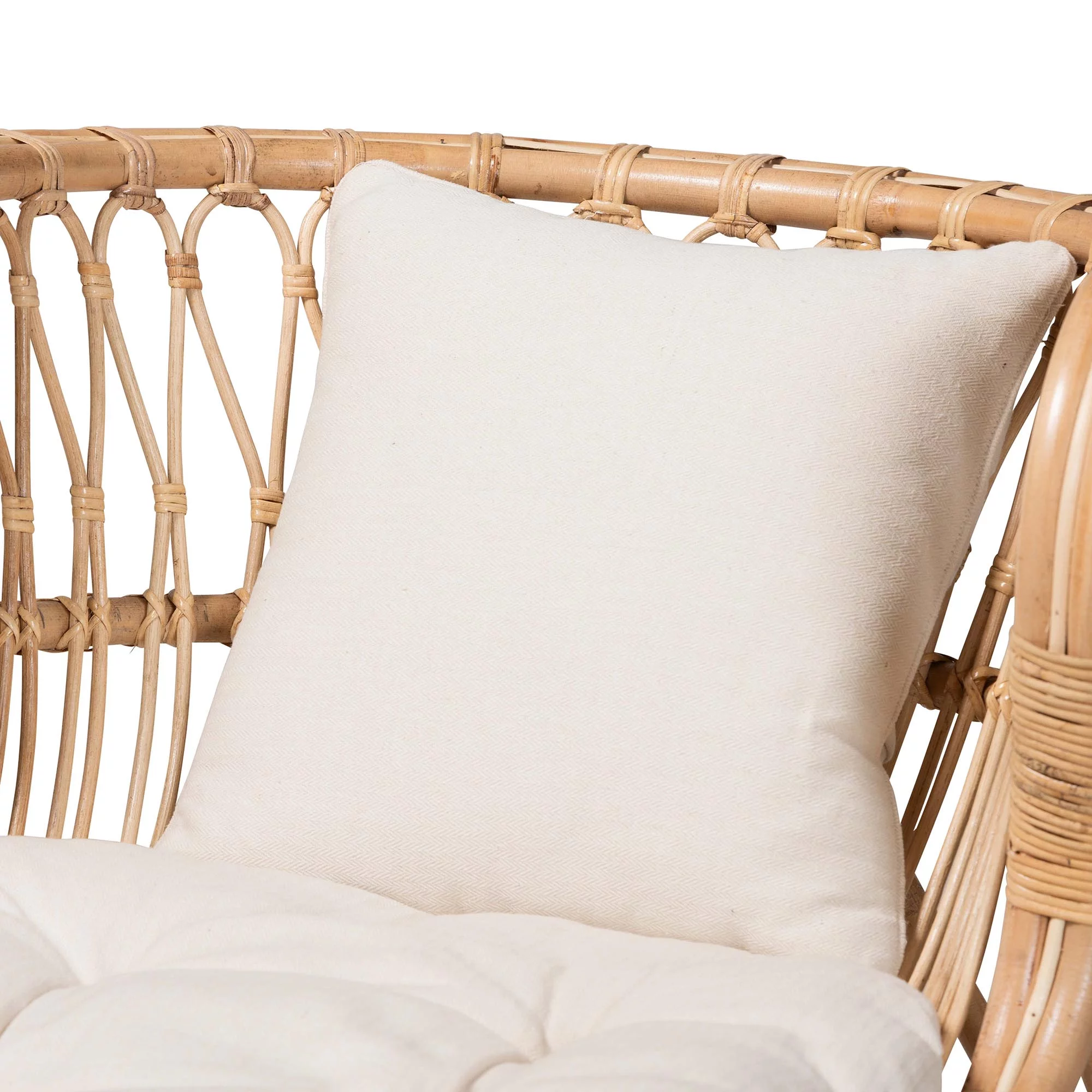 bali & pari Delara Modern Bohemian Natural Brown Rattan Chaise