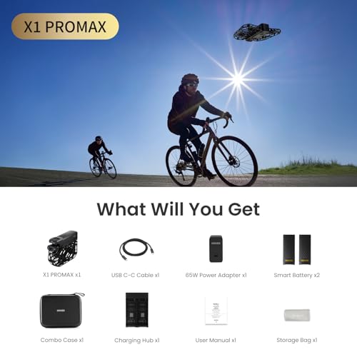 X1 PROMAX 8K Action Flying Camera, Foldable Drone with Camera with 42 KM/H Follow Speed, 10+ Fully Automatic Flight Modes