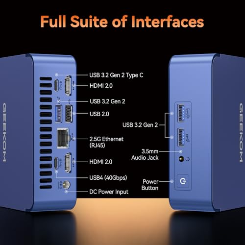 GEEKOM AX8 Pro Mini PC,AMD Ryzen R7-8745HS (8C/16T,up to 4.9GHz) Mini Computers, 32GB DDR5 5600Mhz RAM& 512GB PCIe Gen 4 SSD