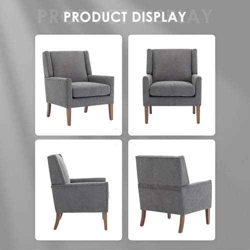 COLAMY Modern Wingback Living Room Chair, Upholstered Fabric Accent Armchair
