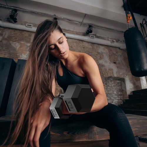 BalanceFrom Rubber Coated Hex Dumbbell Weight Set with Storage Rack, 100LB or 150LB or 200LB Set, 5-20 lbs or 5-25 lbs or 10-30 lbs Pairs