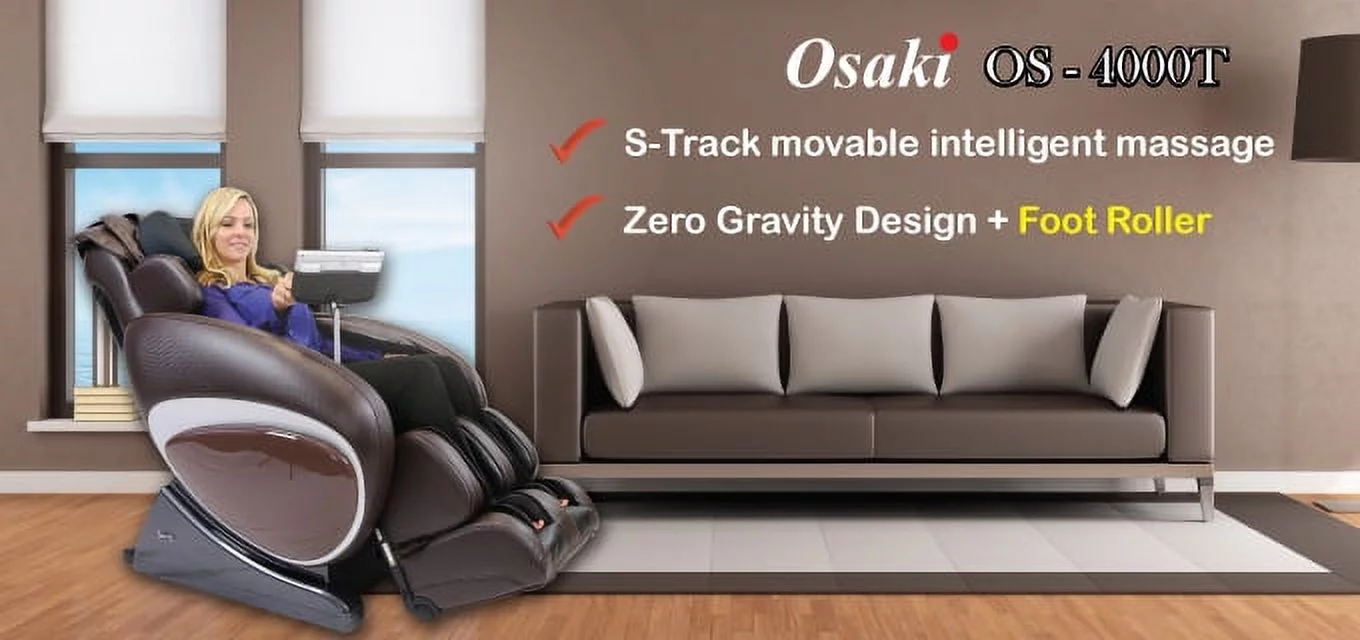 OSAKI OS-4000T Massage Chair with Six Unique Auto-programs - Charcoal