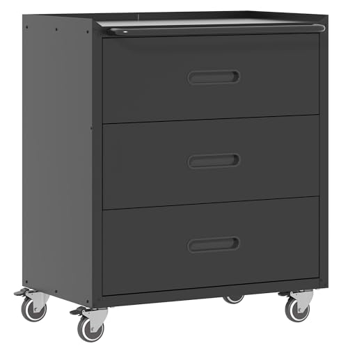 Mobile Tool Storage Cabinet with Wheels,Heavy Duty Rolling Tool Cabinets for Garage,Metal Storage Cabinets with 4 Drawer and 1 Locking Doors