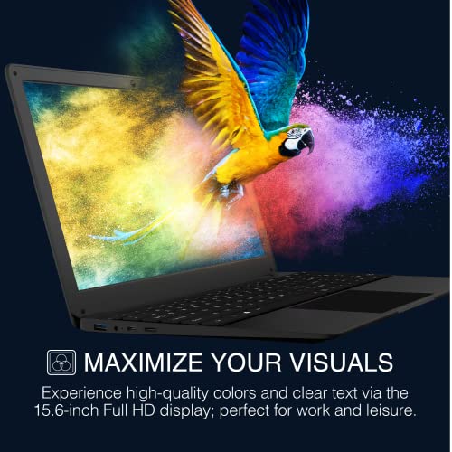 Packard Bell 15.6 inch Laptop IPS FHD 1920 x 1080 Resolution Laptop Computer, Intel Celeron N4020, UHD Graphics 600, 4GB Ram 128GB SSD, Micro SD Slot