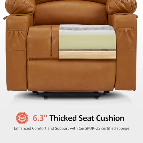 MCombo Oversized Power Lift Recliner Chair for Elderly, Lift Chair with Heat and Massage, Lift Recliner for Big and Tall, Cup Holders