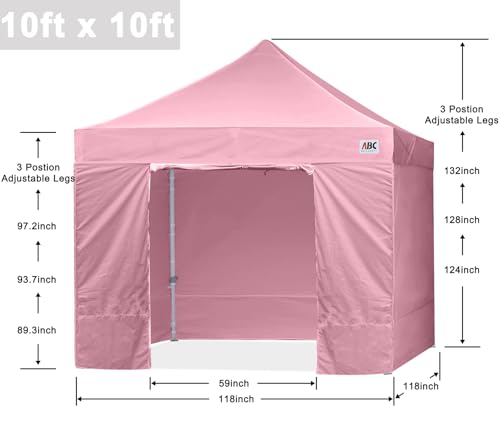 ABCCANOPY Easy Pop Up Canopy Tent with Sidewalls 10x10 Commercial -Series, White