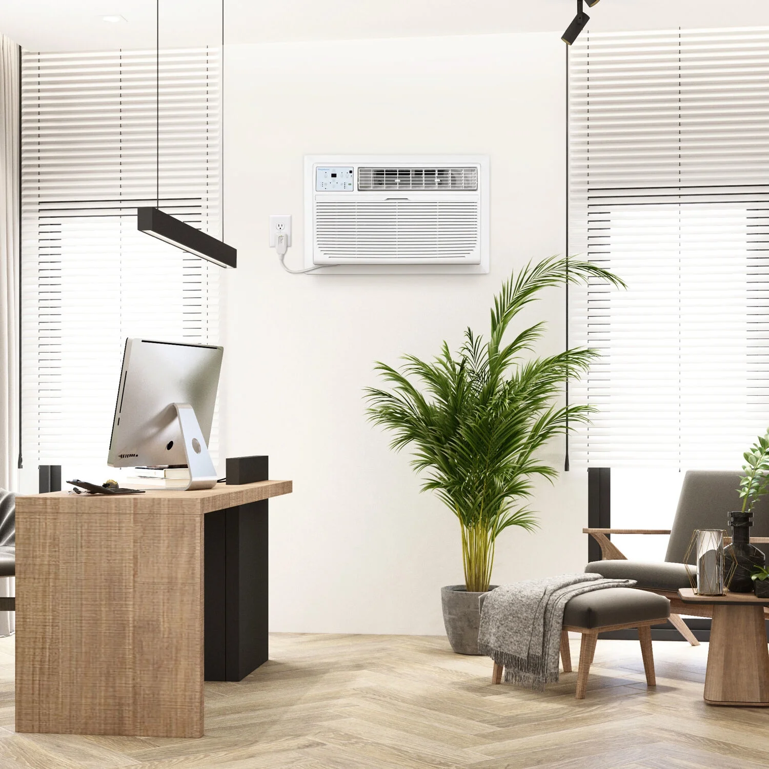 Keystone 12,000 BTU 550 Sq. ft. Through-the-Wall Air Conditioner Supplemental Heat Capability, White