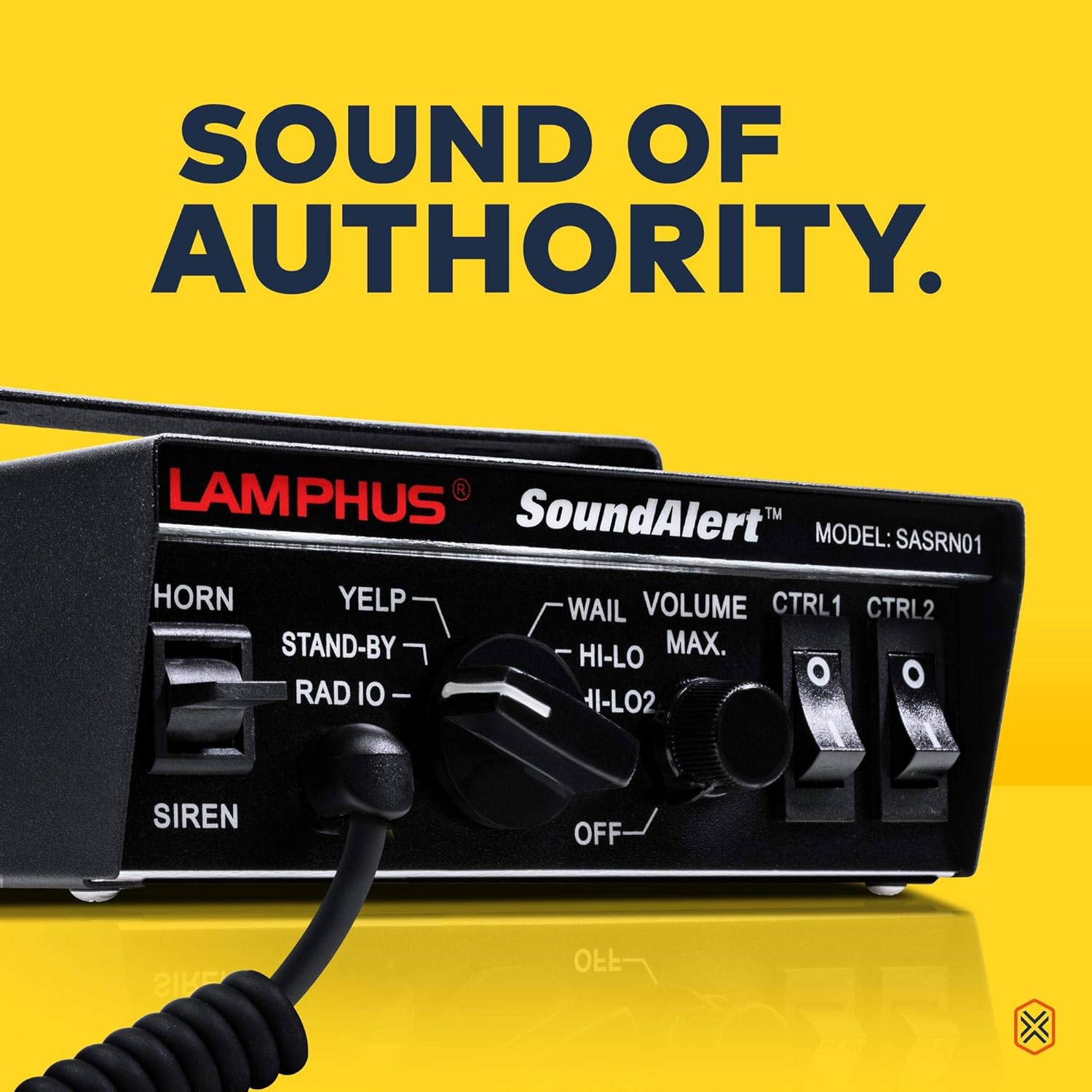 SoundAlert 12V 100W Police Siren PA System Amplifier Controller [Handheld Microphone] [Hands-Free] [2 x 20A Switches] Warning Emergency Siren for