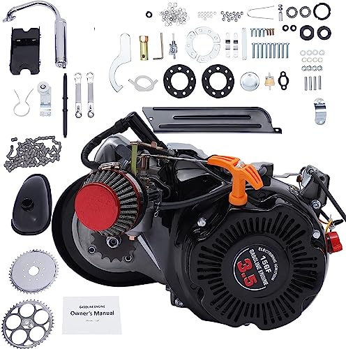 100cc Bicycle Motor Kit, 4-Stroke Bicycle Gasoline Engine Motor, Motorized Bicycle Kit with Double Belt Drive & Air-Cooling