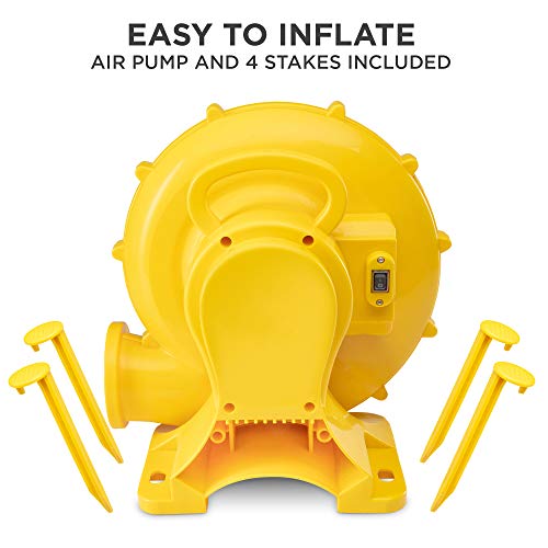 Sunny & Fun Mega Climb N’ Go Inflatable Water Slide Park – Heavy-Duty for Outdoor Fun - Climbing Wall, 2 Slides