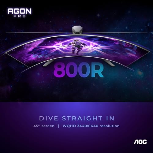 AOC CQ32G4VE 32" Curved Frameless Gaming Monitor 2K QHD, 1500R Curved VA, 180Hz, 0.5ms Response Time, 2X Display Port, 2X HDMI