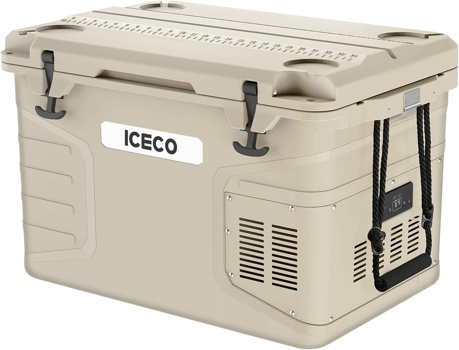 ICECO JP60P, 3 in 1 Refrigerator, Rotomolded Construction 12 Volt Portable Fridge Freezer Cooler, 60L Car Fridge Powered by SECOP, DC 12/24V