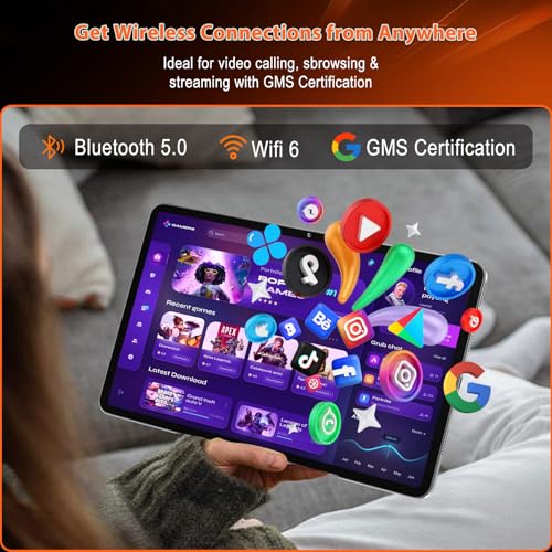 Android 15 Tablet 12 inch, AI Tablet 2K Display, Tablets with Case & 20W PD Charger, 20GB RAM 128GB RAM 1TB Expand, 8000 mAh