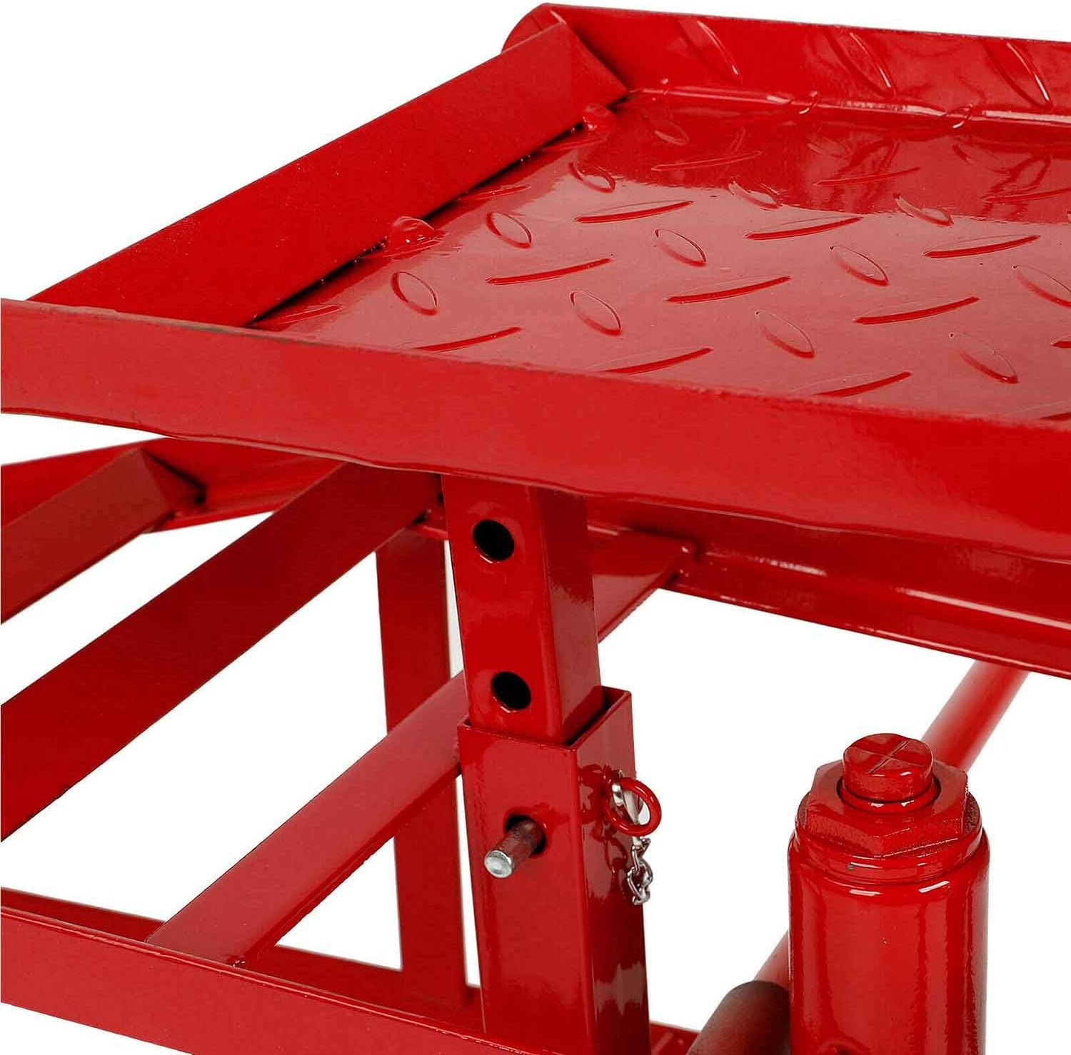 TYFYB 1 Pack Red 5000lbs Capacity Low Profile Car Lift Service Ramps Truck Trailer Garage Automotive Hydraulic Lift Repair Frame Lift Height
