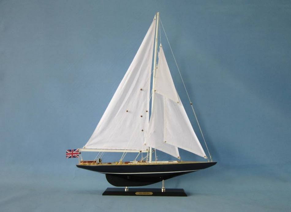 Hampton Nautical Velsheda 27 - Decorative Model Ship - J Yacht - Model Sailing Boat