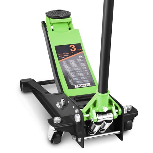 DNA MOTORING Floor Jack 3 Ton (6000 lbs) Capacity, Fast Lift Service Jack Low Profile Steel Heavy Duty Hydraulic Car Jack, Lifting Range 3"-20"