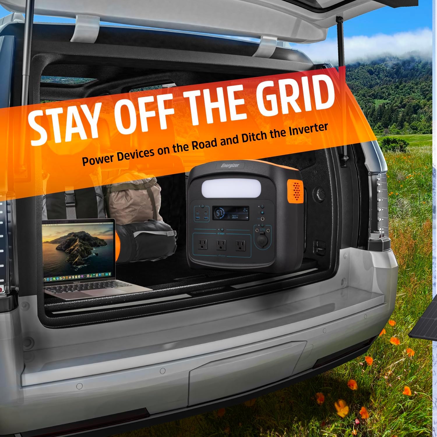 Energizer Portable Power Station Solar Generator 960W with LiFePO4 Battery, 110V/700W Pure Sine Wave AC Outlet, USB-C PD 100W, for Outdoor Use