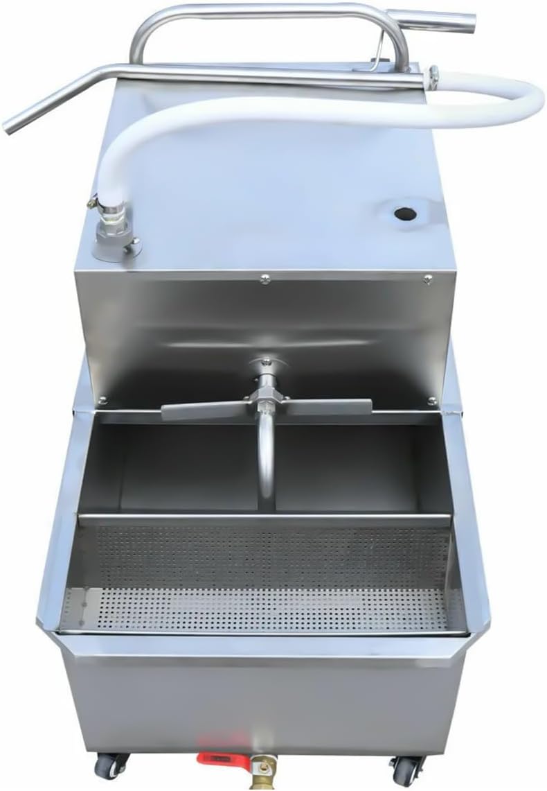 55 L /14.5 Gal Commercial Mobile Fryer Filter Machine/Oil Filter Truck, 550W Fryer Filter Frying Oil Filtering System for Restaurant