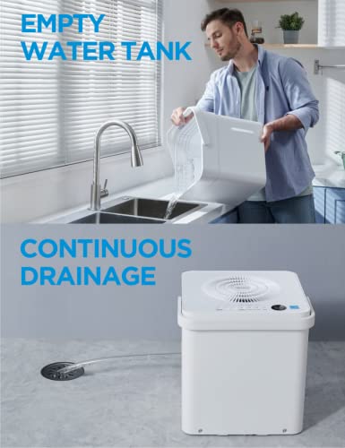 Midea Cube Dehumidifier for Basement, Crawlspace, Drain Hose Included, Smart Control - Radiant Selections