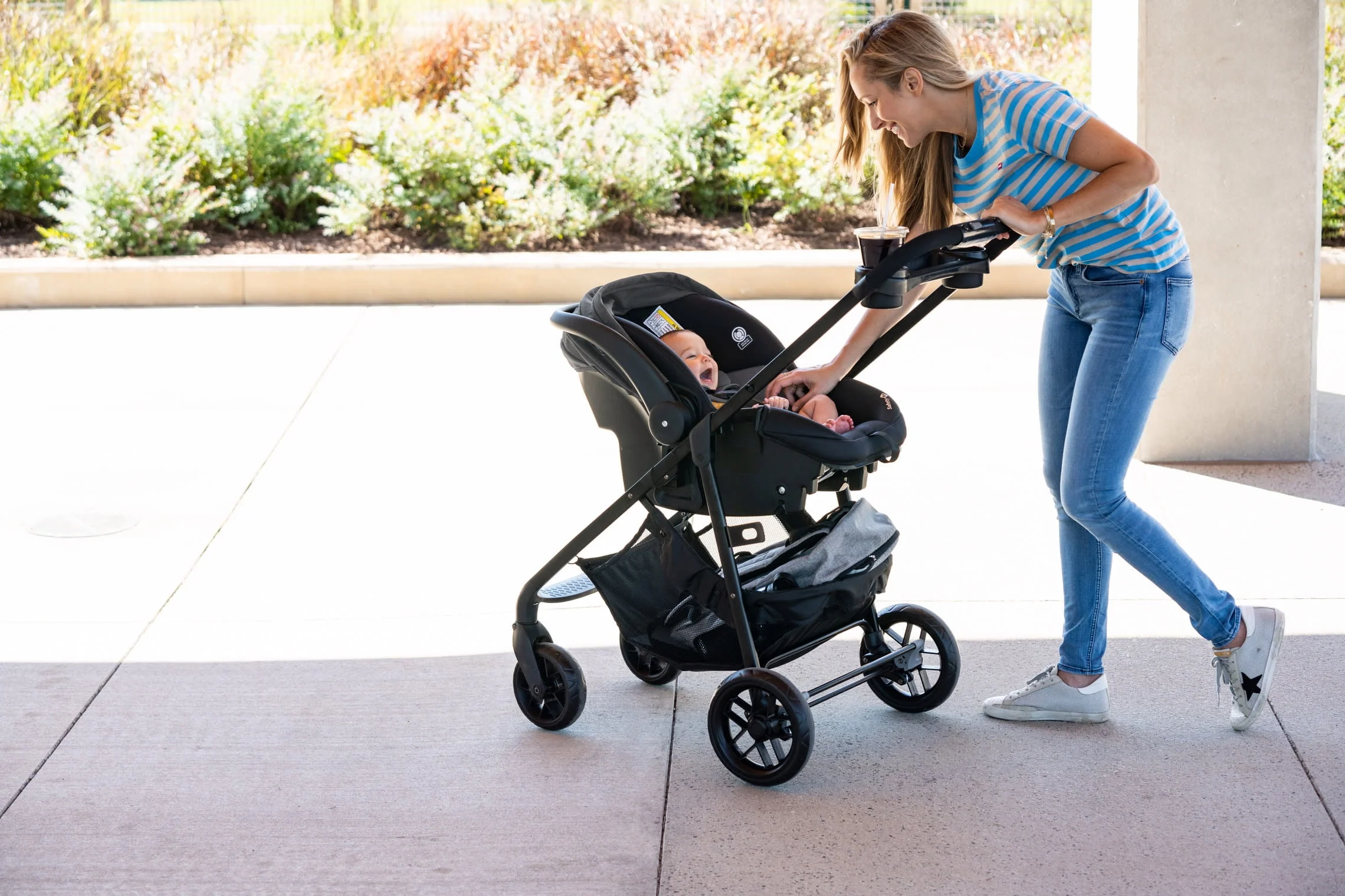 Safety 1st Grow and Go Sprint Modular Travel System Stroller with Rear-Facing Infant Car Seat, Whisper Grey