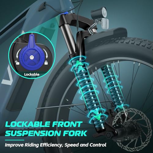 Vivi ACE01 Electric Bike for Adults, 26" x 4.0 Fat Tire Ebike, 1475W Peak Motor Torque Sensor Electric Mountain Bike