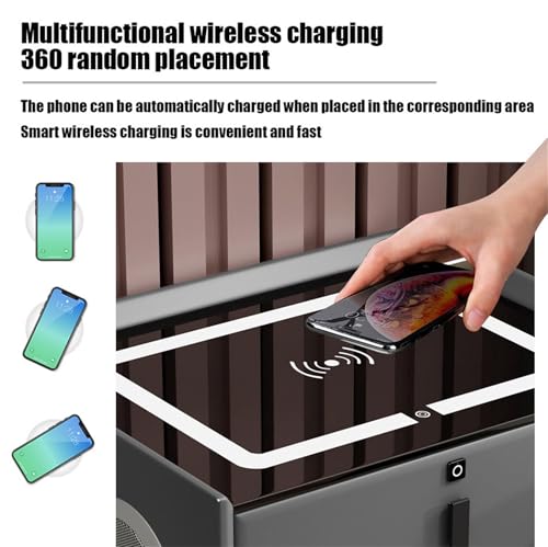 Nightstand with Wireless Charging Station, LED Night Stand with 2/3 Drawers for Bedroom Furniture